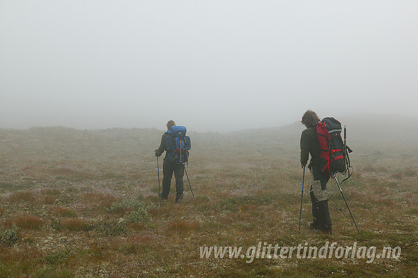 Tåkevandring over Slettmarken med kurs mot Slettmarkbrean.