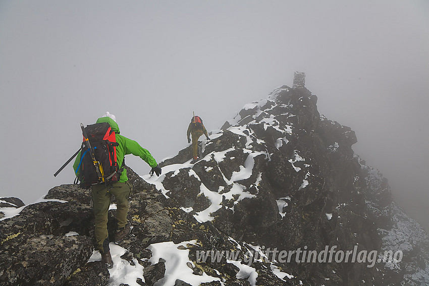 De siste meterne opp til Skarddalseggje (2159 moh) fra vest-nordvest.